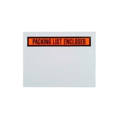 Laddawn Panel Face Envelopes, "Packing List Enclosed" Print, 7"L x 5-1/2"W, Orange, 1000/Pack 3880